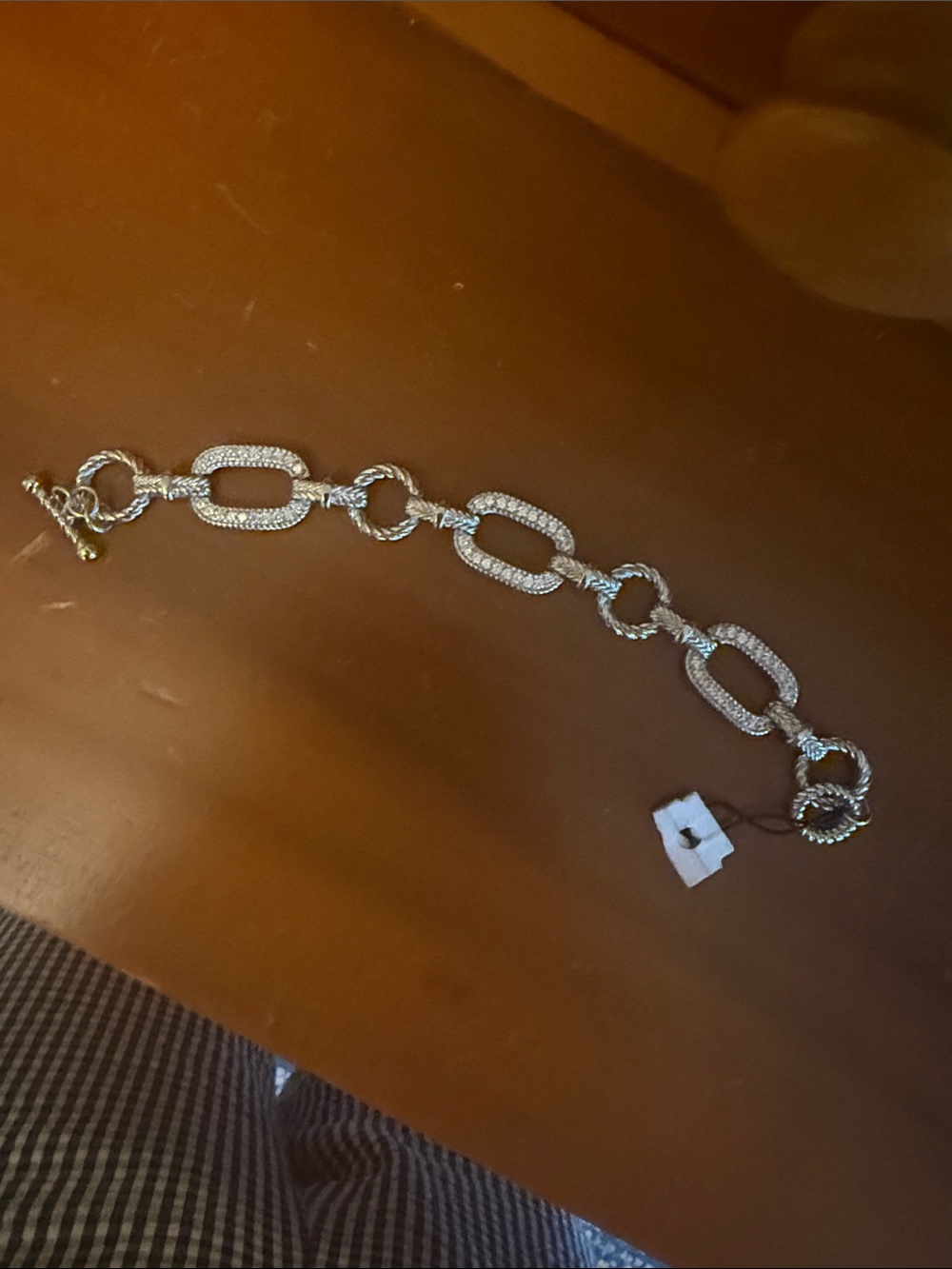 Crystal Pavé Link Bracelet - Silver Tone